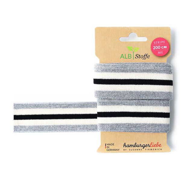Band av ekologisk jacquard STRIPE ME GLAM  [200 CM | 3,5 CM]  | Albstoffe | Hamburger Liebe,  image number 1