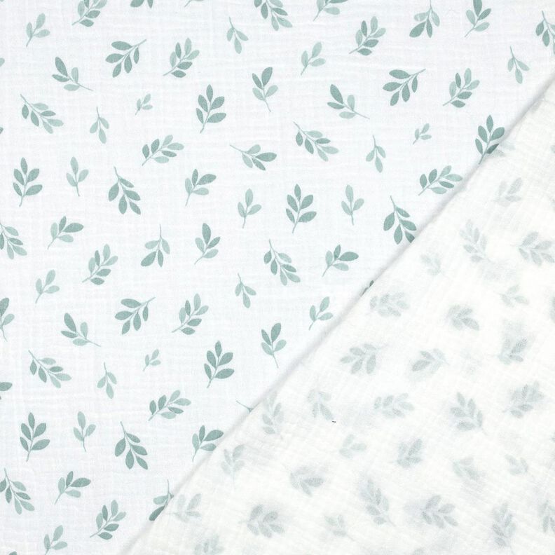 Muslin/Dubbel-krinkelväv kvistar | Poppy Fabrics – vit/vass, image number 4