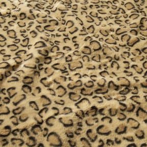 supermjuk fuskpäls med leopardmönster – gammalguld/svart, 