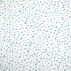 GOTS Muslin/Dubbel-krinkelväv Djungelblad | by Poppy – vit/ljus mint, 