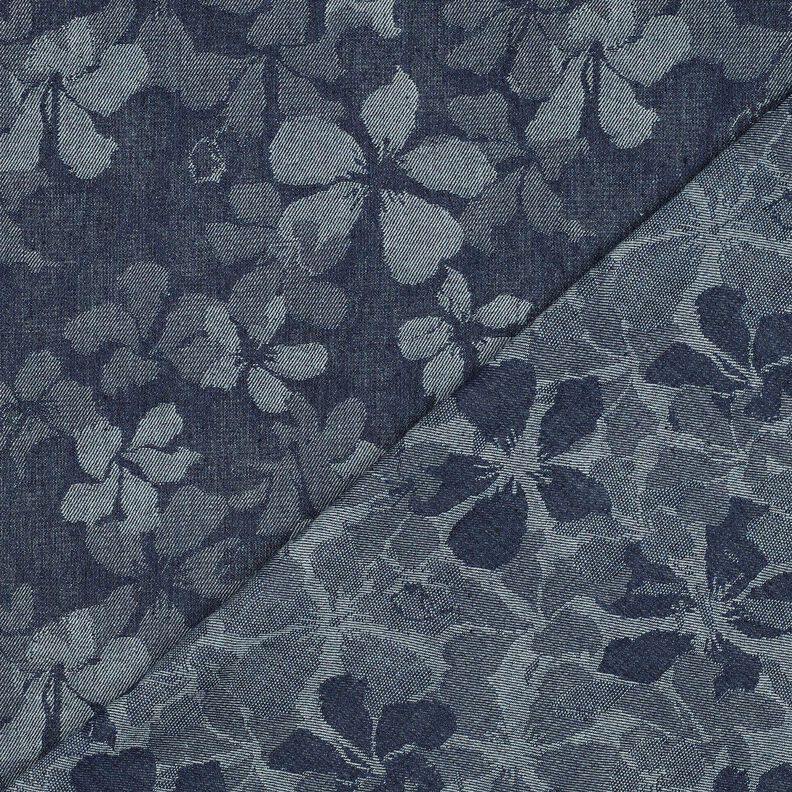 Denim/bomullsmix blommor – jeansblå,  image number 4