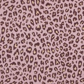 Viskos-linne-mix leo-tryck | Poppy Fabrics – ljus gammalrosa/aubergine, 