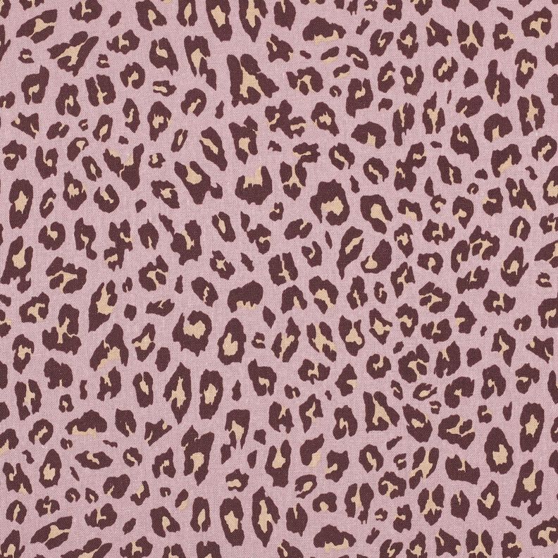 Viskos-linne-mix leo-tryck | Poppy Fabrics – ljus gammalrosa/aubergine,  image number 1