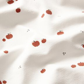 Bomullsjersey Äpplen – yllevit, 