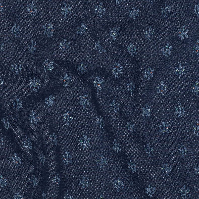 Denim bomullsmix dobby – nattblå, image number 2