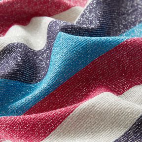 glitterjersey ränder – intensiv rosa/marinblå, 