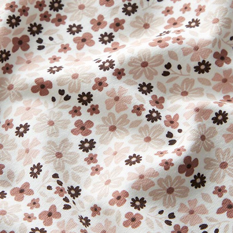 Bomullsjersey söta blommor – yllevit, image number 2