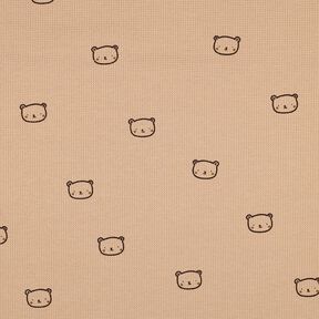 Våffeljersey små björnar | Poppy Fabrics – mörk gammelrosa/aubergine, 
