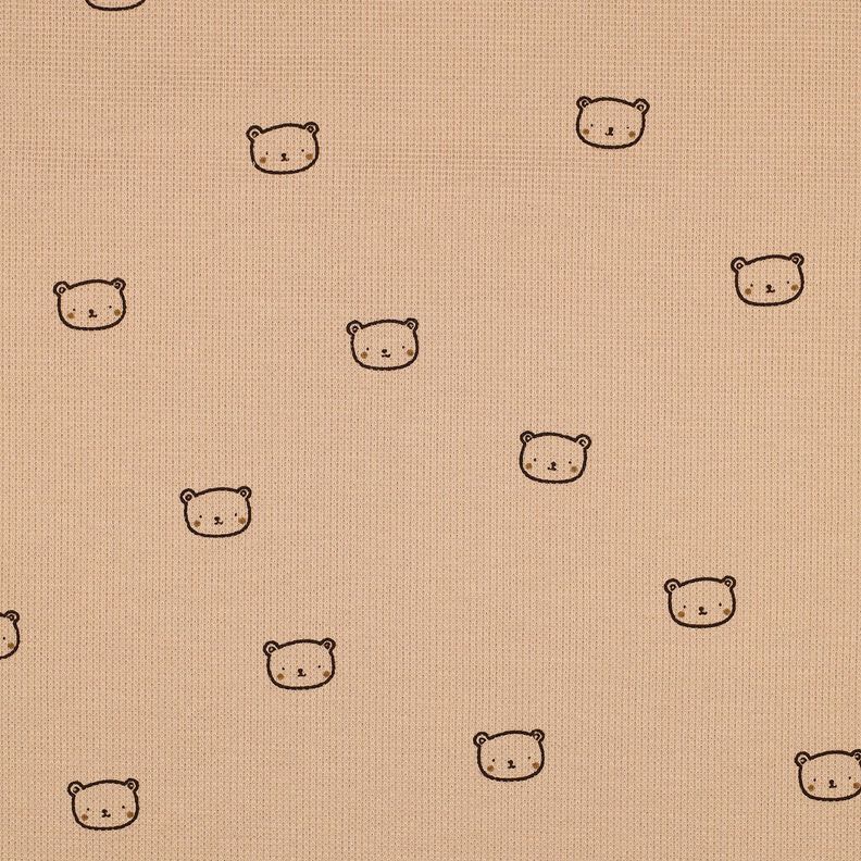 Våffeljersey små björnar | Poppy Fabrics – mörk gammelrosa/aubergine, image number 1