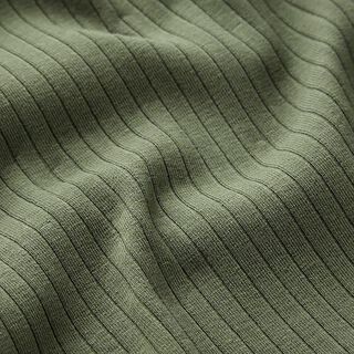 Ribbad jersey Enfärgad – oliv, 