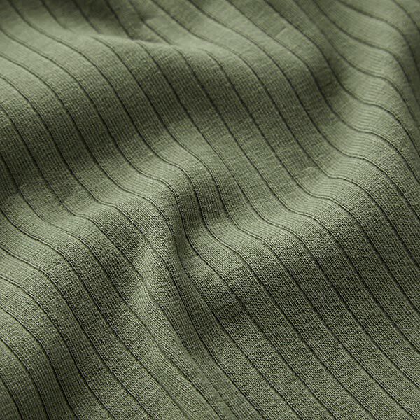 Ribbad jersey Enfärgad – oliv,  image number 3