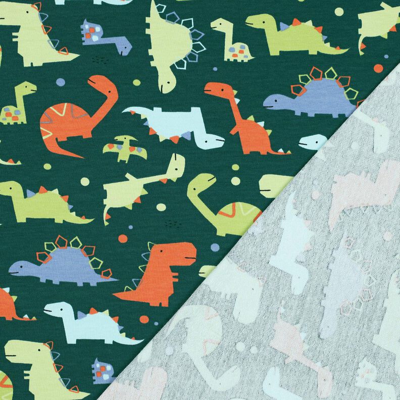 Sommarsweat dinosaurier | Poppy Fabrics – blågran/ljusgrön, image number 4