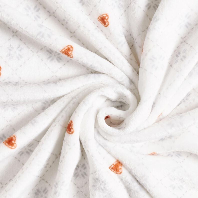 Mysfleece Diamanter och hjärtan – elfenbensvit/koppar,  image number 3