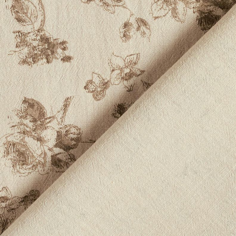 Bomullstyg  antika rosor – ljus gråbrun/dyn,  image number 4