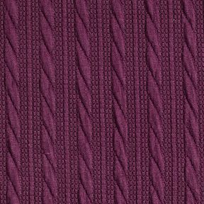 Stickat Cloqué flätmönster – merlot, 