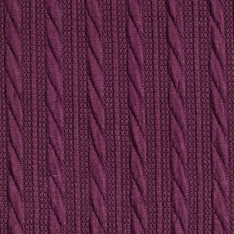 Stickat Cloqué flätmönster – merlot, image number 1