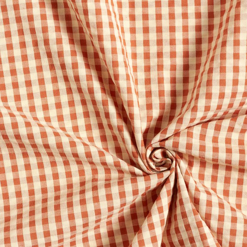Bäckebölja Bomull vävt rutmönster – terracotta/ljusbeige,  image number 3