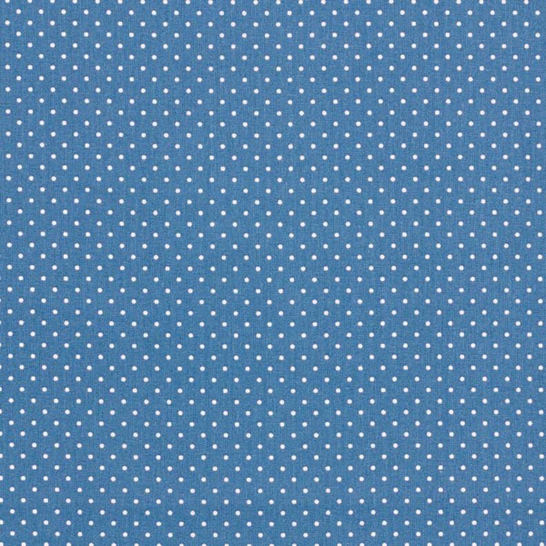 Bomullspoplin Små prickar – jeansblå/vit,  image number 1