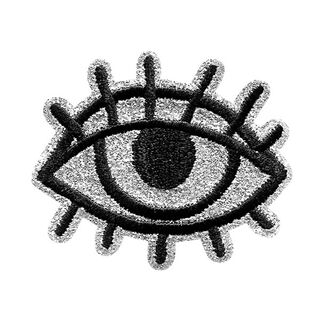 tygmärke öga [ 5 x 4,3 cm ] | Prym – svart/silver, 