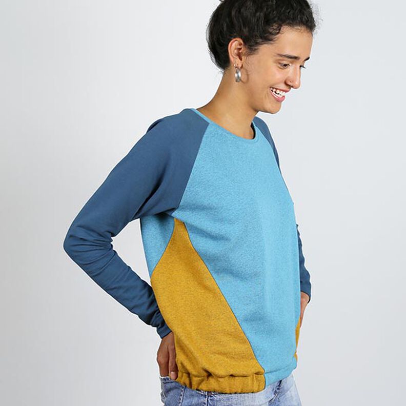 FRAU LILLE - raglansweater med diagonala delningssömmar, Studio Schnittreif  | XS -  XXL,  image number 3