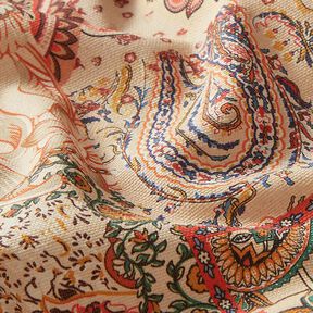 Dekorationstyg Halvpanama retropaisley – beige, 