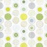 Dekorationstyg Halvpanama målade cirklar – äppelgrönt/vit,  thumbnail number 1