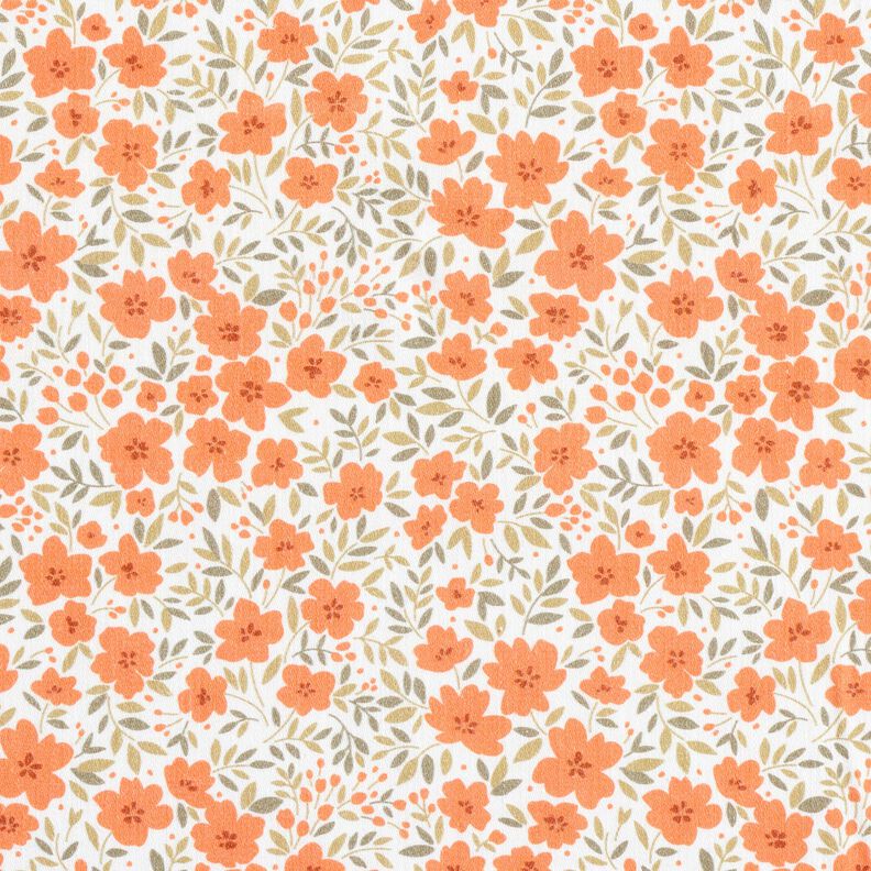Dekorationstyg Bomullssatin blomsterhav – persikofärgad/vit,  image number 1