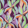 Bomullssatin Blad digitaltryck | Poppy Fabrics – aubergine/ljusgrön,  thumbnail number 1