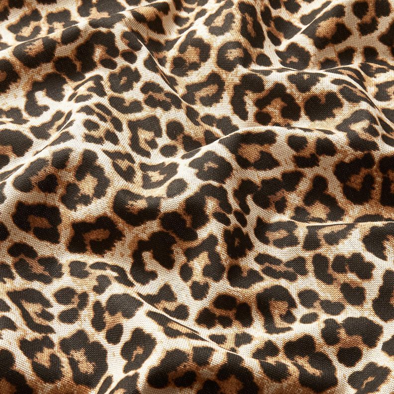 Dekorationstyg Halvpanama elegant leopardmönster – svart/natur,  image number 2