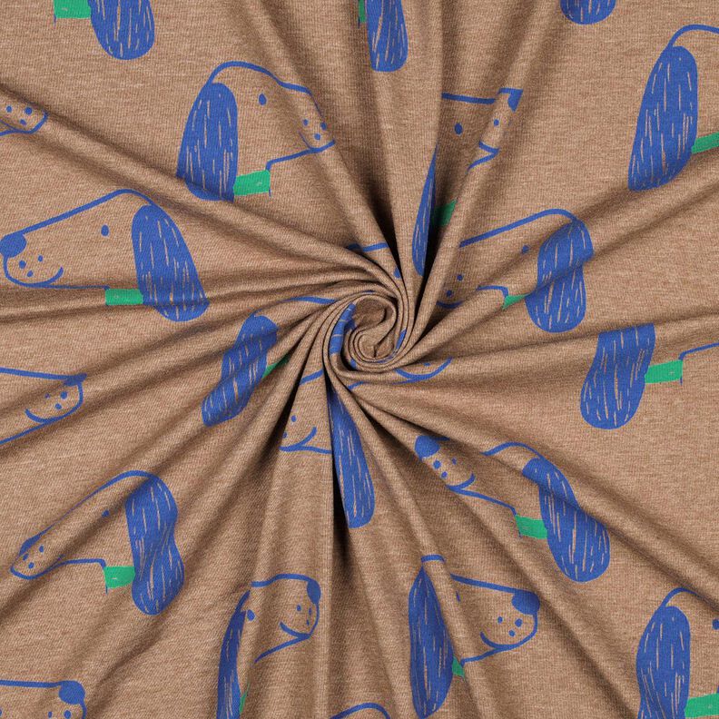 Bomullsjersey hundar | Poppy Fabrics &ndash; ljusbrun/kungsbl&aring;,  image number 3