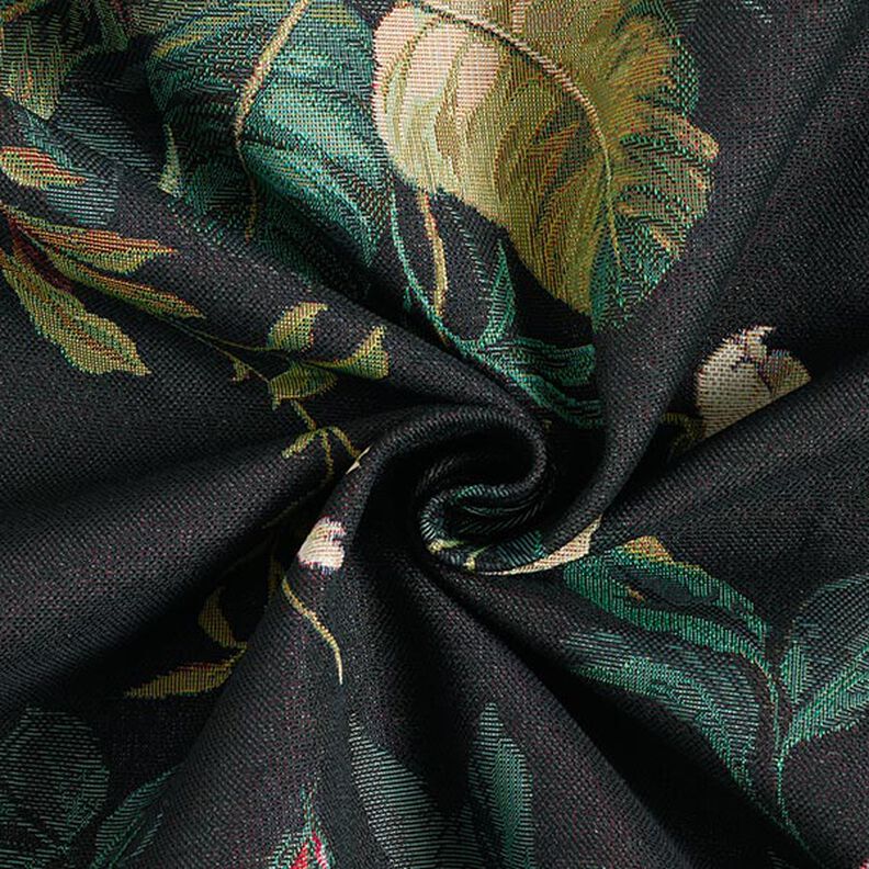 Dekorationstyg Gobeläng blombukett – svart/kaminrött,  image number 3