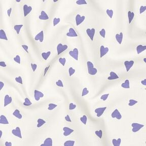 Sommarsweat hjärtan | Poppy Fabrics – elfenbensvit/fläder, 