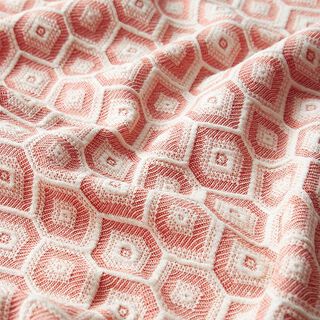 Stickat jacquardtyg Rombmönster – korall, 