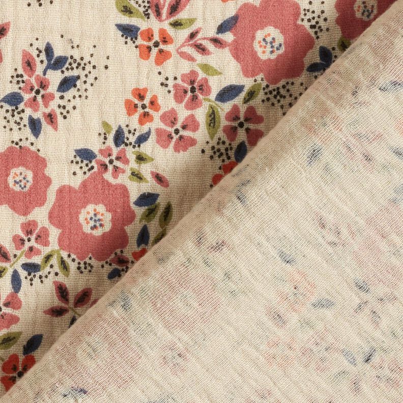 Muslin/Dubbel-krinkelväv Blomsterhav – ljus gråbrun,  image number 4