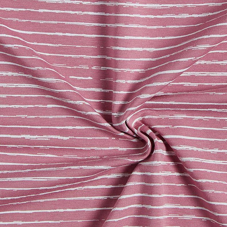 Bomullsjersey Klotter-ränder – gammalt rosa,  image number 3