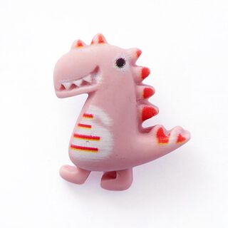 Dinosaurieknapp med ögla [  Ø20 mm ] – rosa/rött, 
