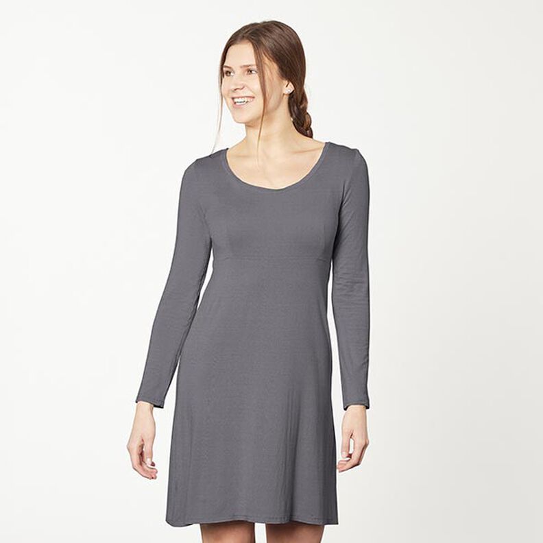 Bomullsjersey medium enfärgad – svartblå,  image number 6