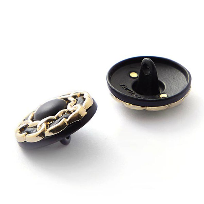 Knapp med ögla – svart/guld,  image number 2