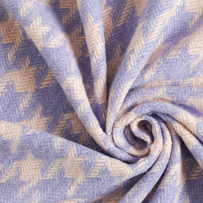 Rocktyg grovvävt hundtandsmönster – beige/fläder,  image number 3