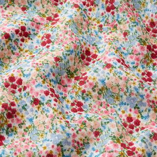 Muslin/Dubbel-krinkelväv blomsteräng – vit, 