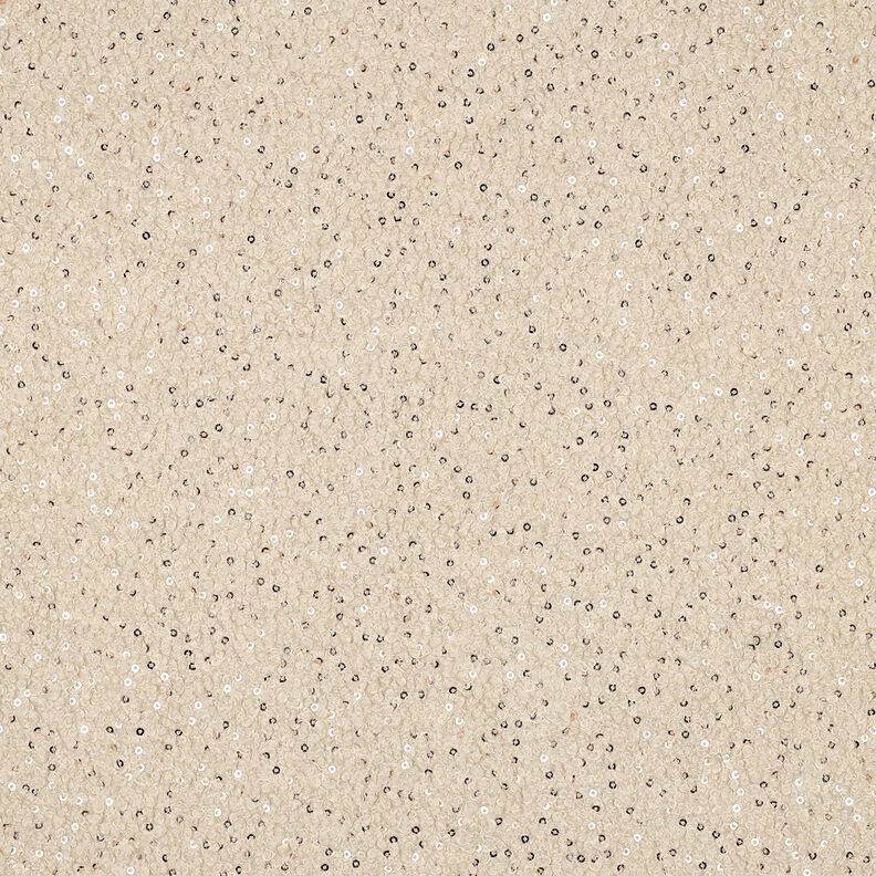 Stickad Bouclé Paljetter Enfärgat | Poppy Fabrics – cashew, image number 1