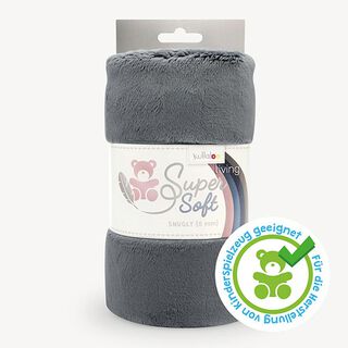 Plysch SNUGLY [1 m x 0,75 m | lugg: 5 mm]  - mörkgrå | Kullaloo, 