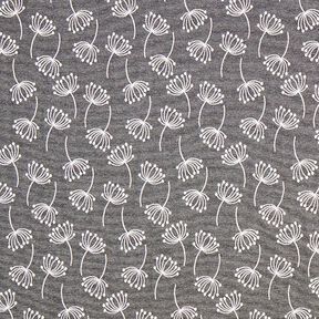 Möbeltyg Jacquard Maskrosor – grått, 