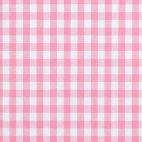Bomullstyg Vichy rutig 1 cm – rosa/vit, 