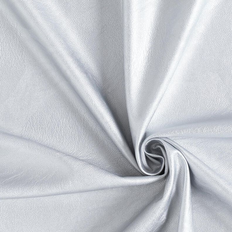 Stretch Konstläder Metallisk – silvergrå,  image number 1
