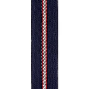 Ändlös dragkedja [5 mm] Metall | Prym – marinblått/rött, 