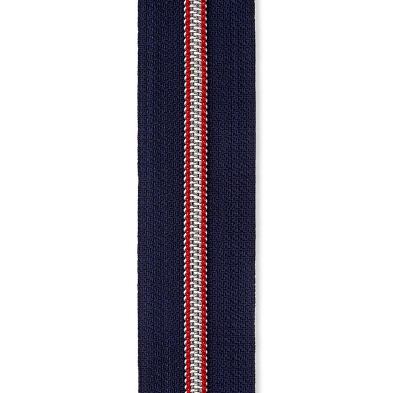 Ändlös dragkedja [5 mm] Metall | Prym – marinblått/rött,  image number 2