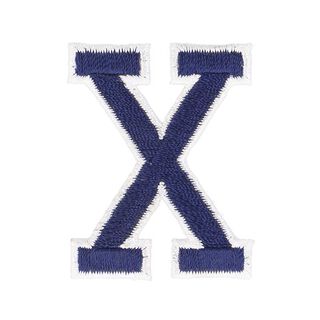 Applikation Bokstaven X [ Höjd: 4,6 cm ] – marinblått, 