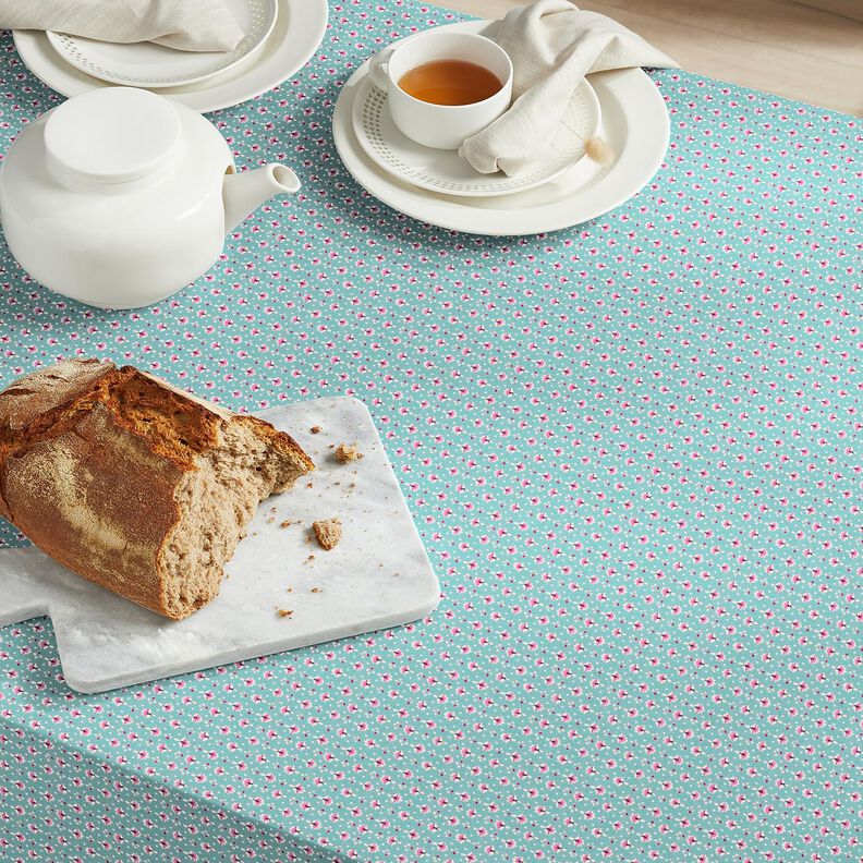 Bomullstyg Poplin små ornament – ​​mint/pastelllila – mint/pastellviolett,  image number 7