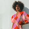 Bomullssatin Large Gingham | Nerida Hansen – korall/ljusrosa,  thumbnail number 6